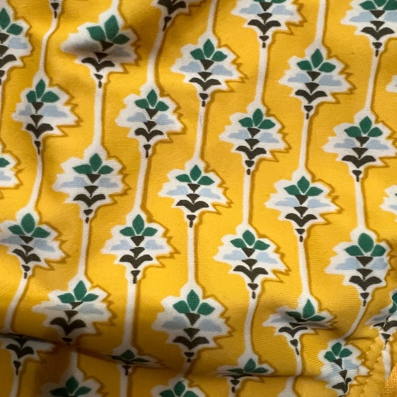 Women's Dainty Lotus Print High Leg Cheeky Bikini Bottom - RHODE Yellow/Tur XXL - Picture 7 of 9